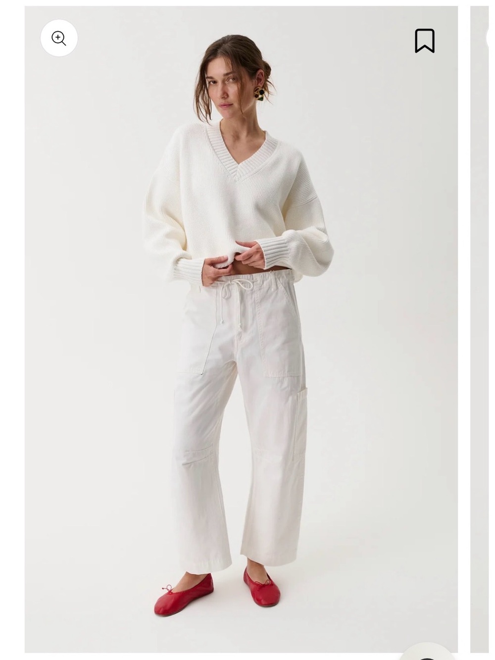pistola White Drawstring Wide-Leg Pants